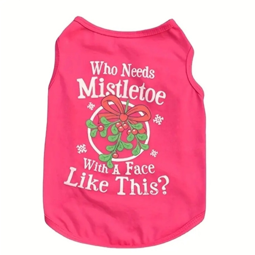 Who Needs Mistletoe With A Face Like This Pink Christmas Dog Shirt